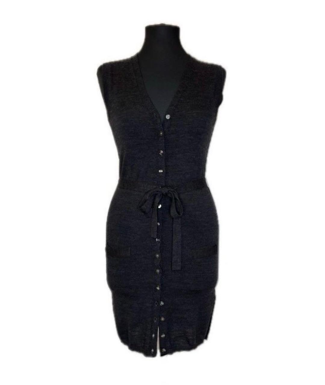 DOLCE&GABBANA Черное шерстяное повседневное платье, фото 9