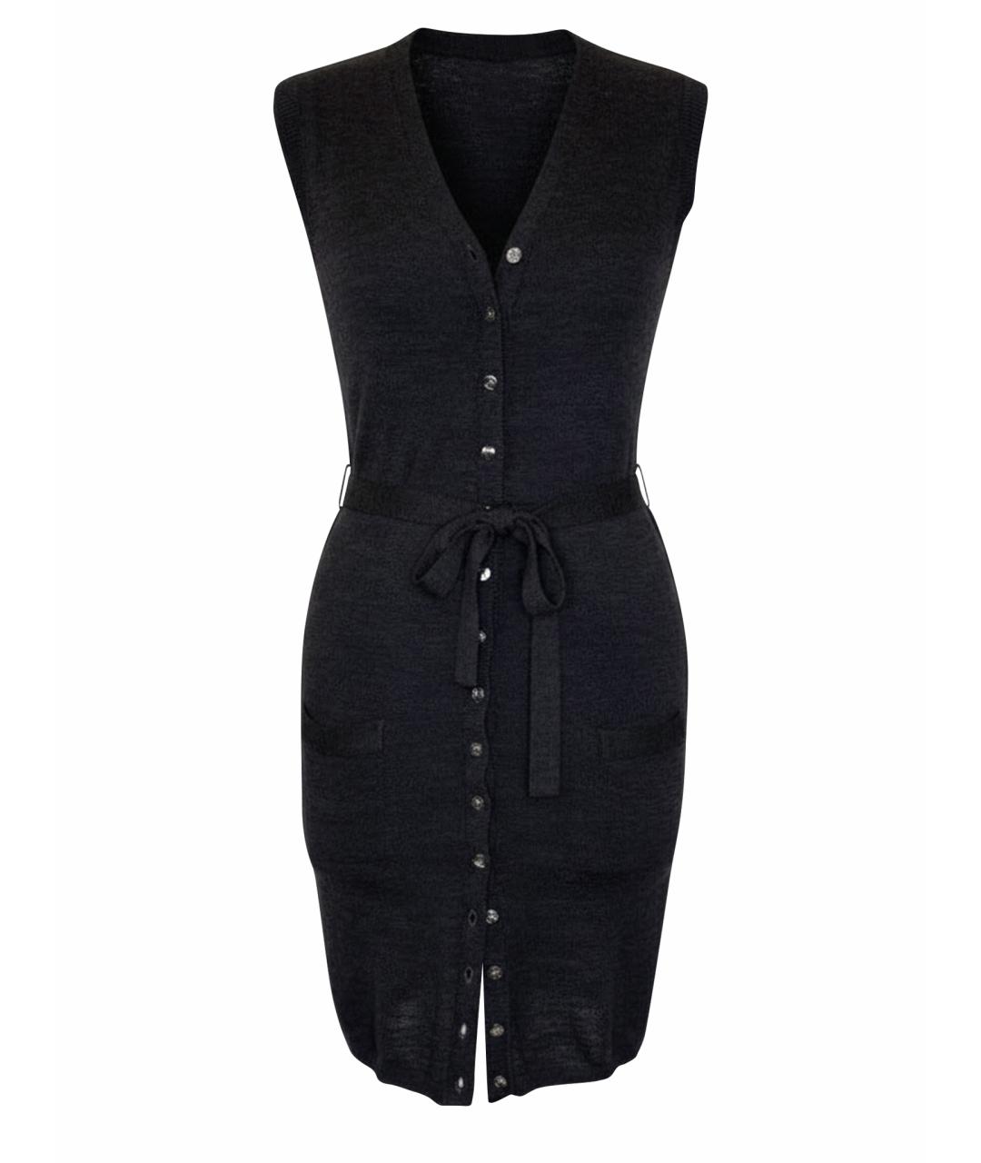 DOLCE&GABBANA Черное шерстяное повседневное платье, фото 1