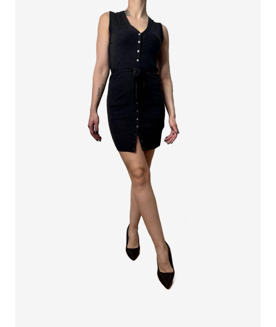 DOLCE&GABBANA Черное шерстяное повседневное платье, фото 4