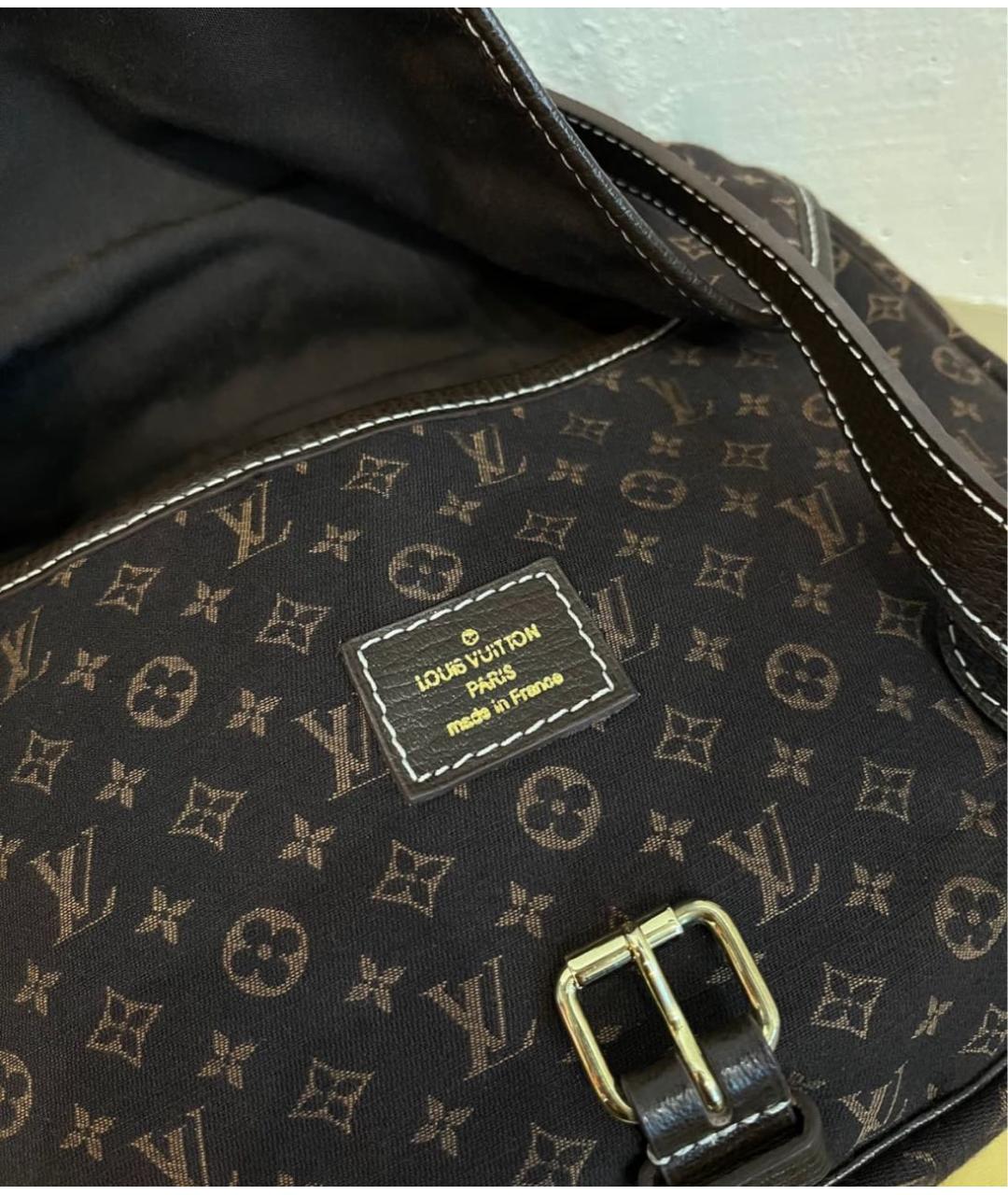 LOUIS VUITTON Коричневая тканевая сумка через плечо, фото 3