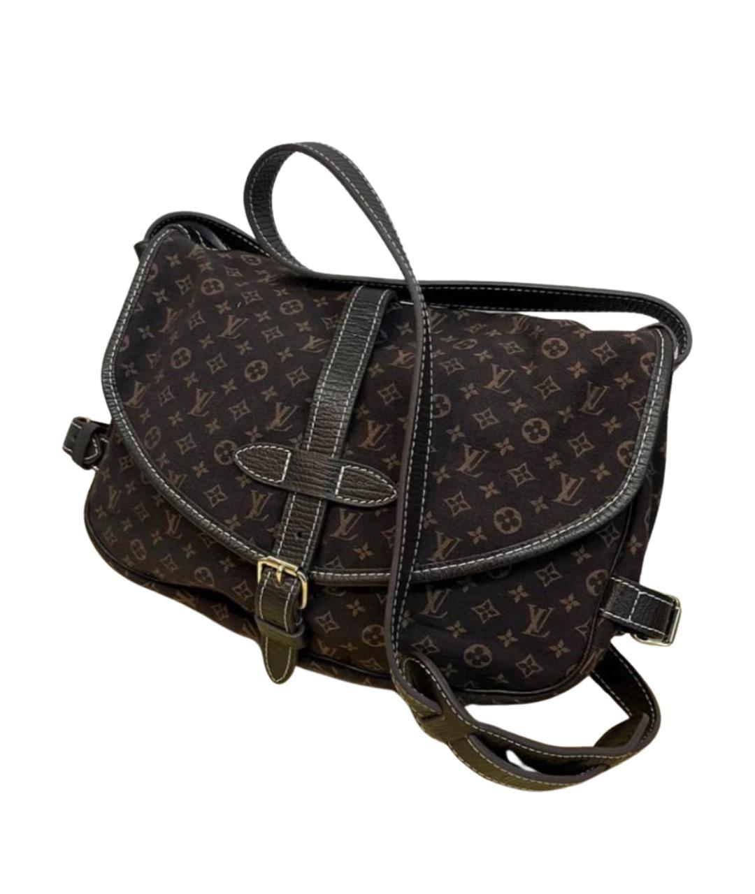 LOUIS VUITTON Коричневая тканевая сумка через плечо, фото 1