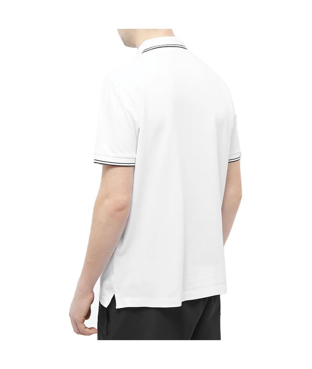STONE ISLAND Белое хлопковое поло с коротким рукавом, фото 3
