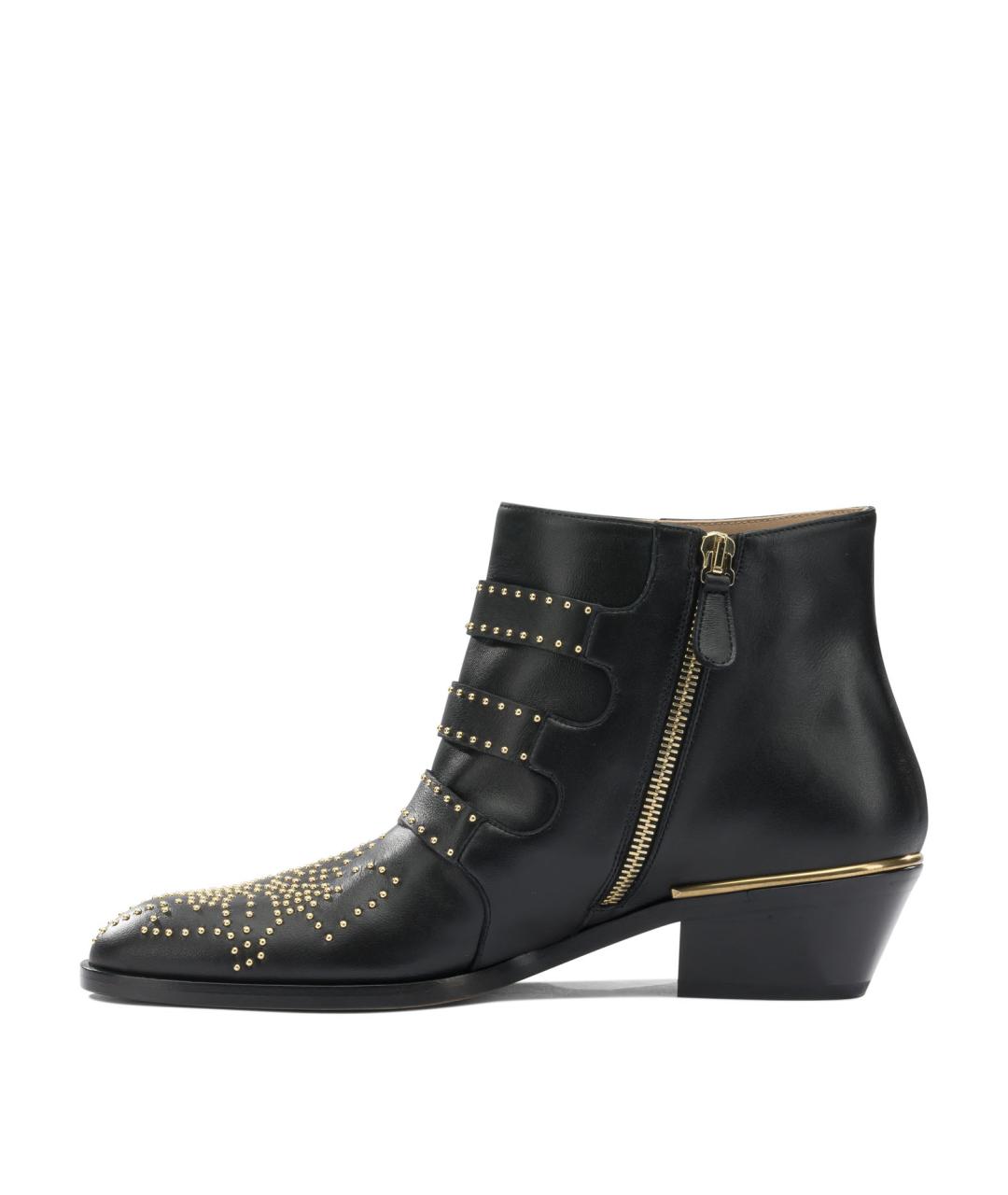 CHLOE Черные кожаные ботильоны, фото 3