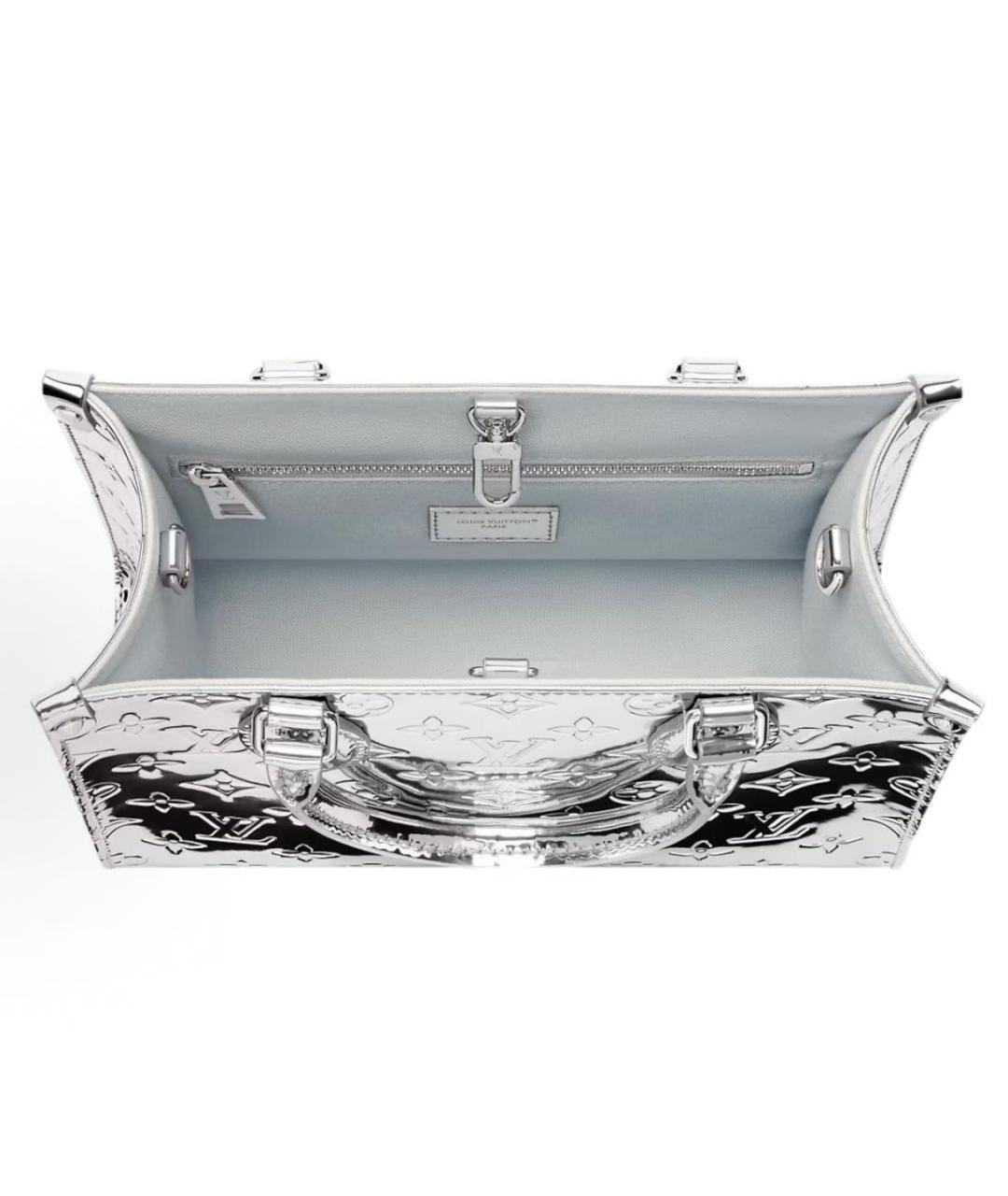 LOUIS VUITTON Серебряная сумка с короткими ручками из лакированной кожи, фото 3