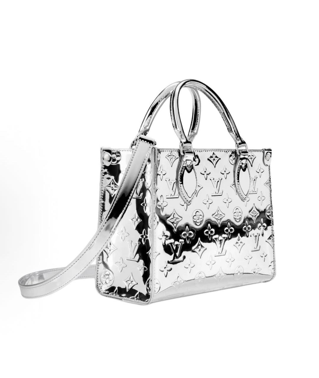 LOUIS VUITTON Серебряная сумка с короткими ручками из лакированной кожи, фото 2