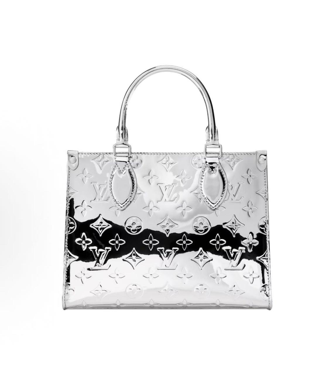 LOUIS VUITTON Серебряная сумка с короткими ручками из лакированной кожи, фото 9