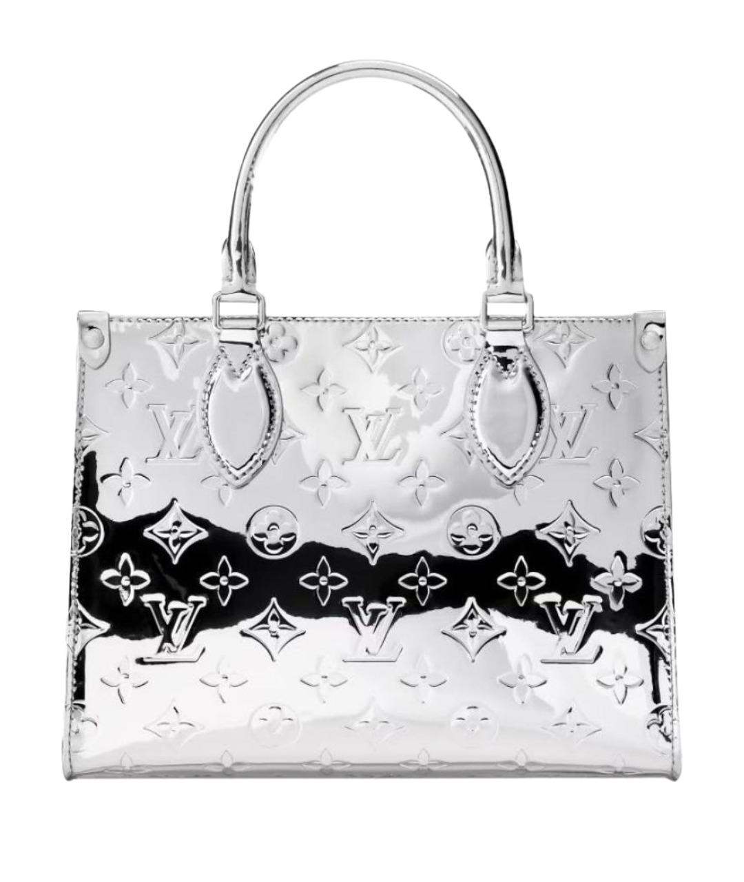 LOUIS VUITTON Серебряная сумка с короткими ручками из лакированной кожи, фото 1