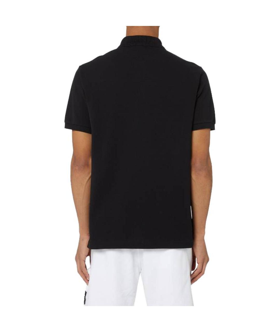 STONE ISLAND Черное поло с коротким рукавом, фото 5