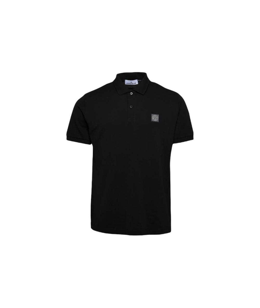 STONE ISLAND Черное поло с коротким рукавом, фото 6