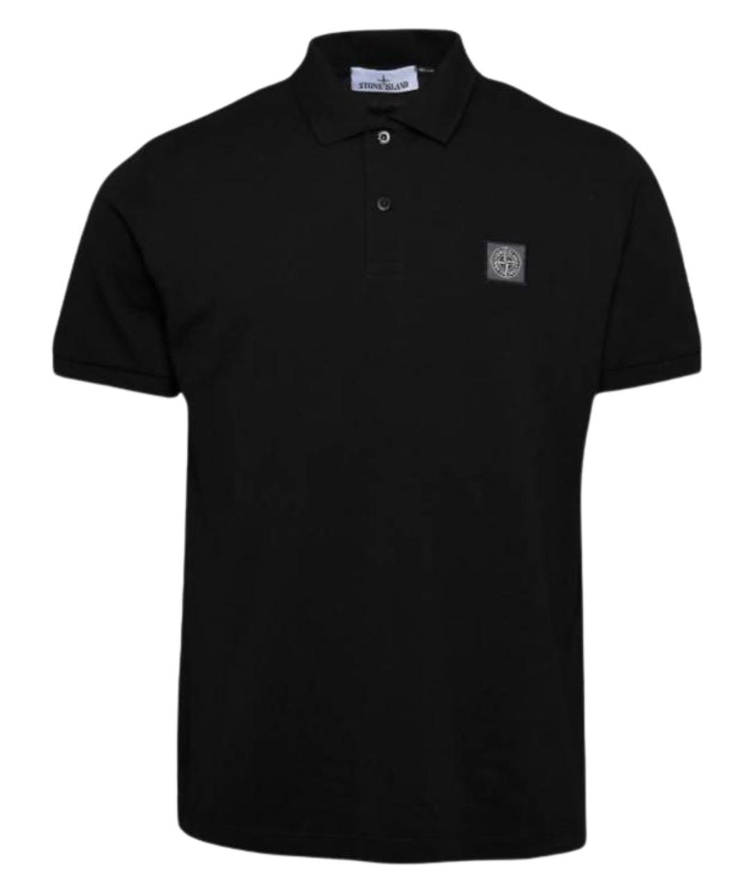 STONE ISLAND Черное поло с коротким рукавом, фото 1