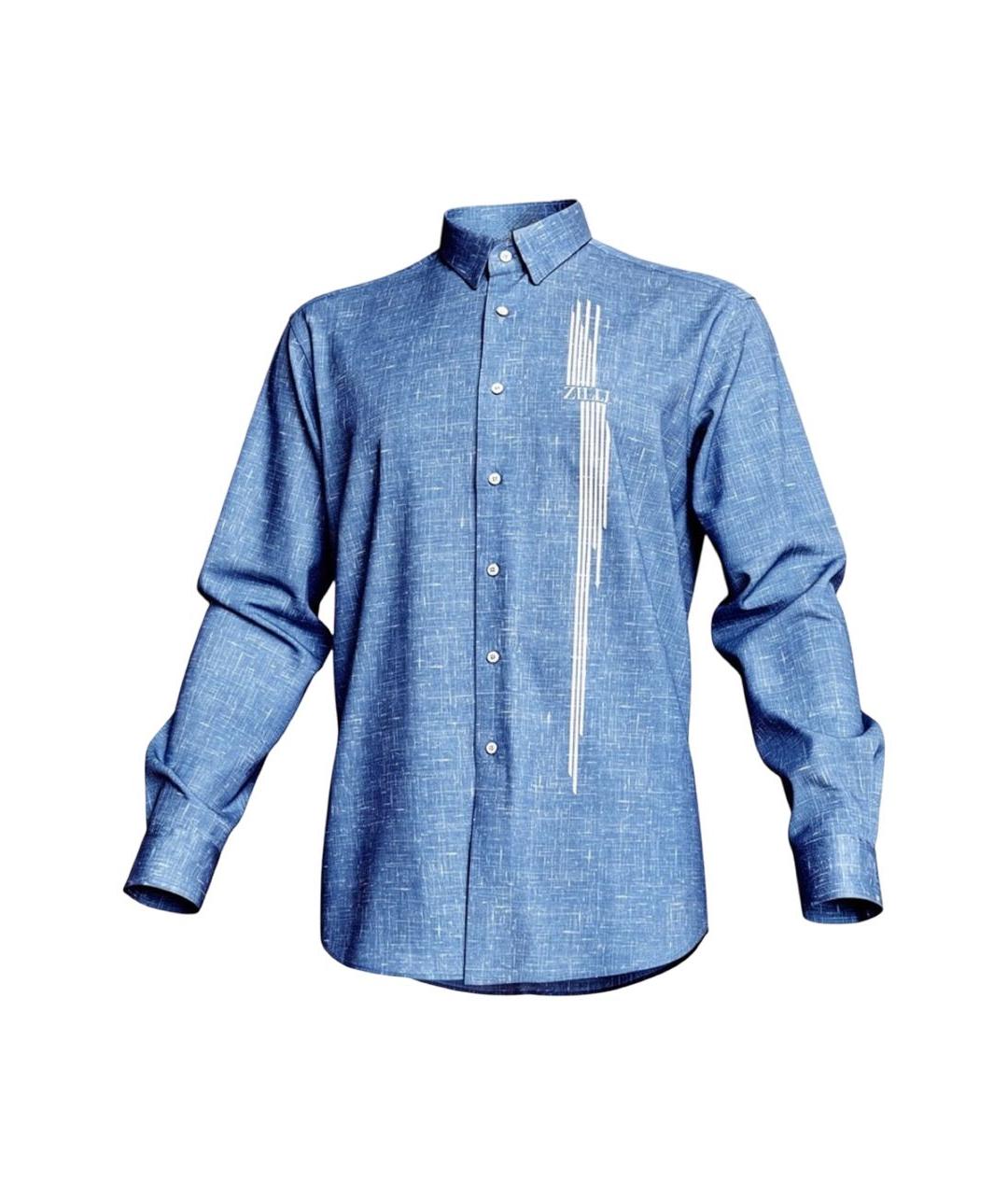 ZILLI Синяя хлопковая кэжуал рубашка, фото 1