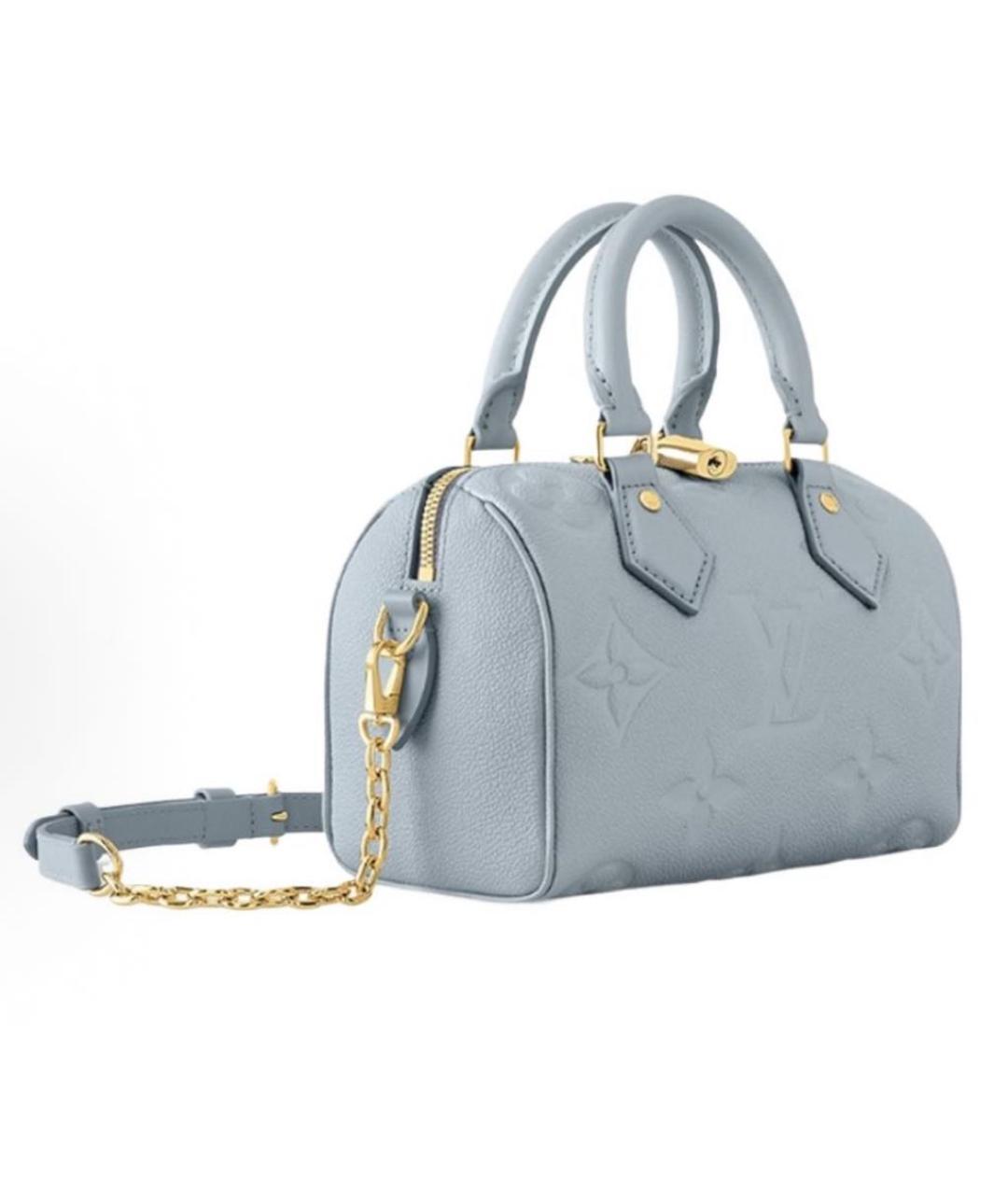 LOUIS VUITTON Голубая кожаная сумка с короткими ручками, фото 2