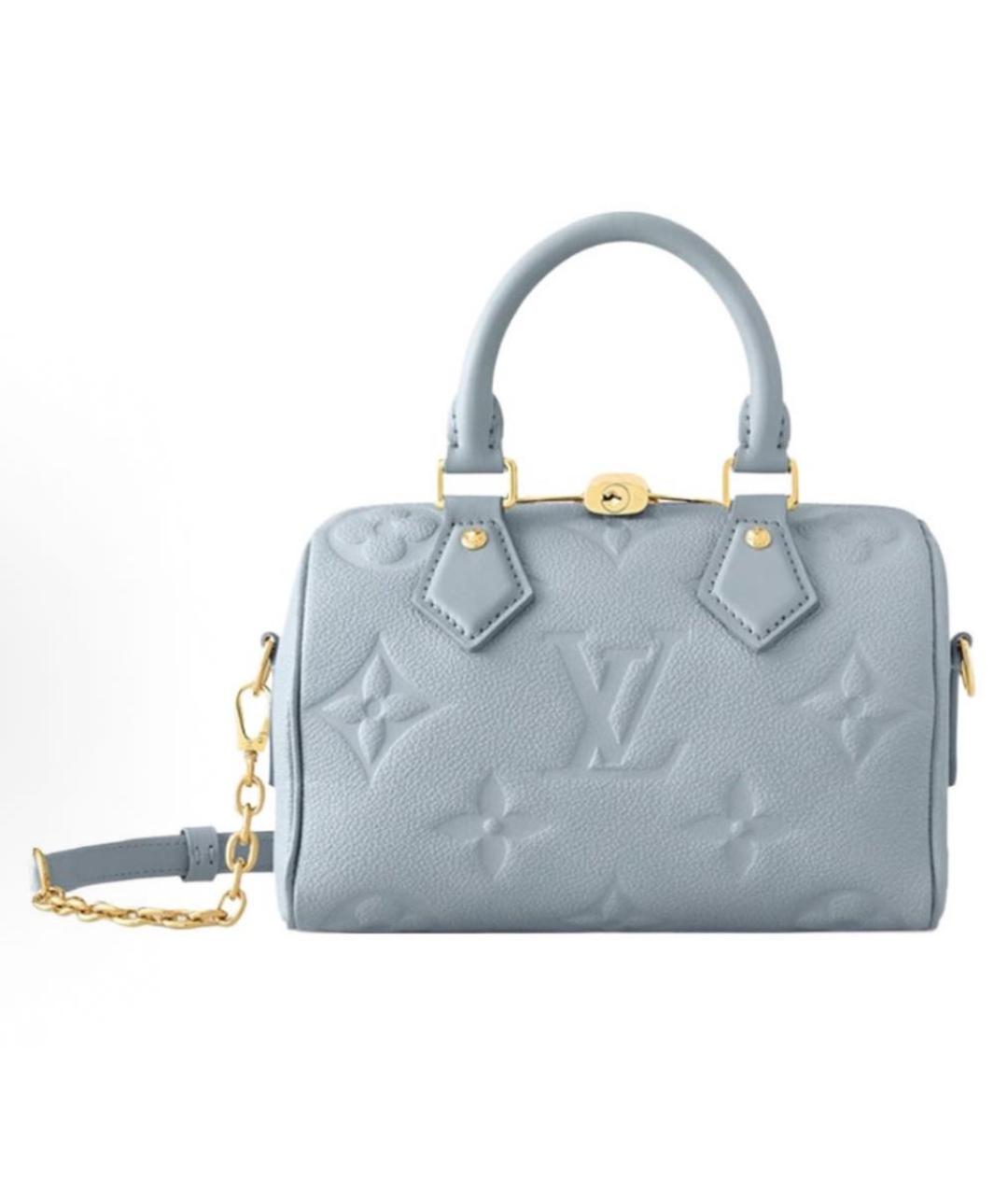 LOUIS VUITTON Голубая кожаная сумка с короткими ручками, фото 8