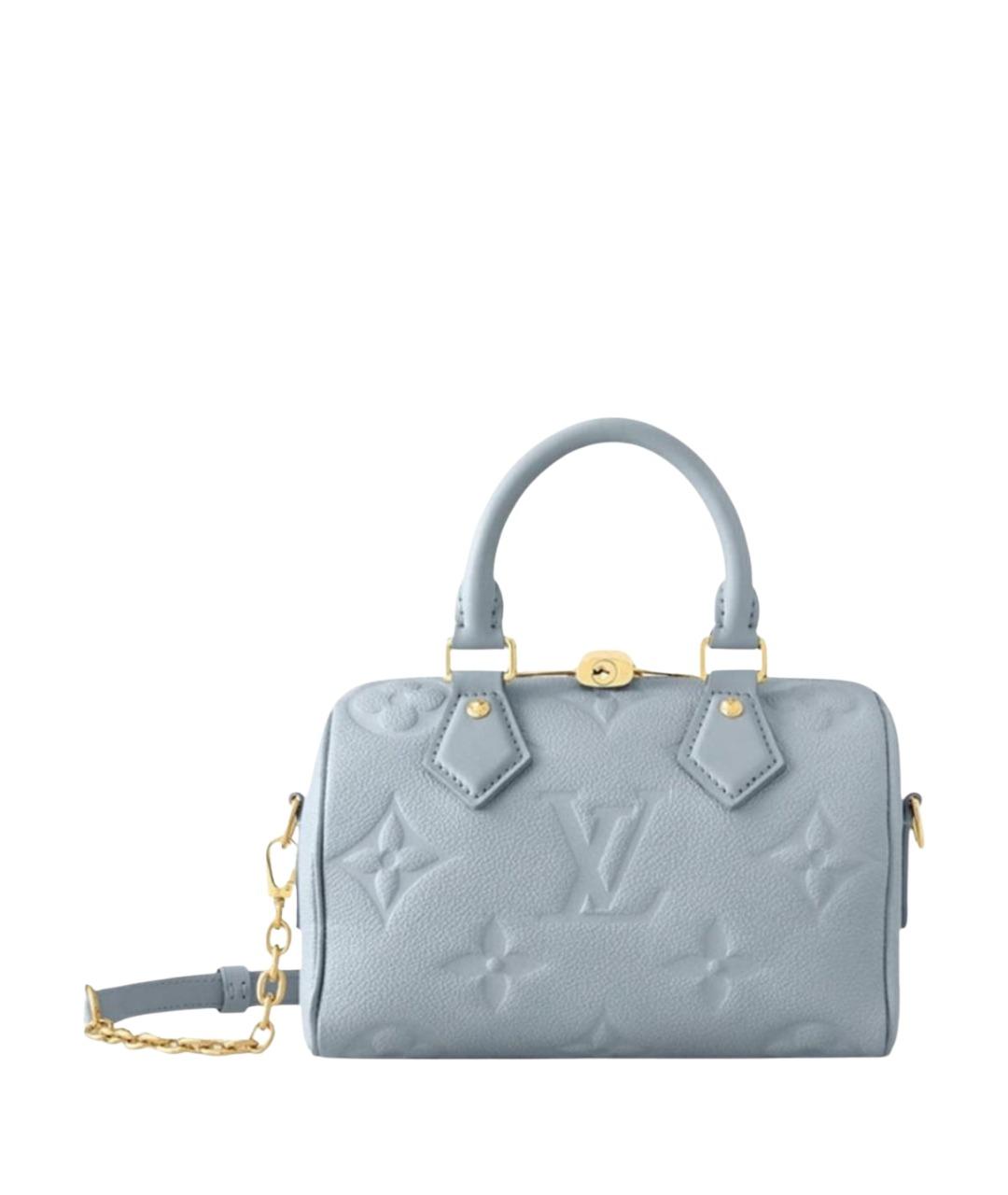 LOUIS VUITTON Голубая кожаная сумка с короткими ручками, фото 1