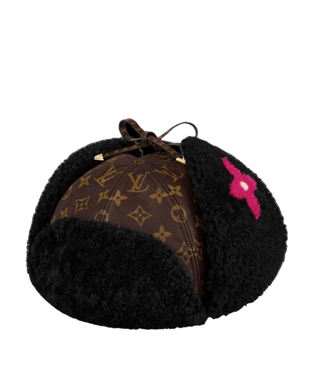 LOUIS VUITTON Коричневая шерстяная шапка, фото 1