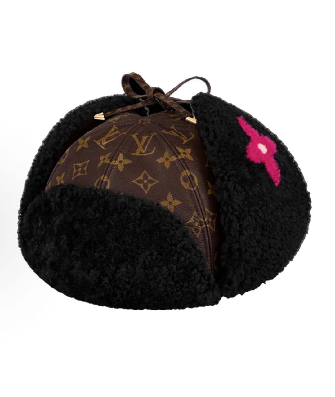 LOUIS VUITTON Коричневая шерстяная шапка, фото 3