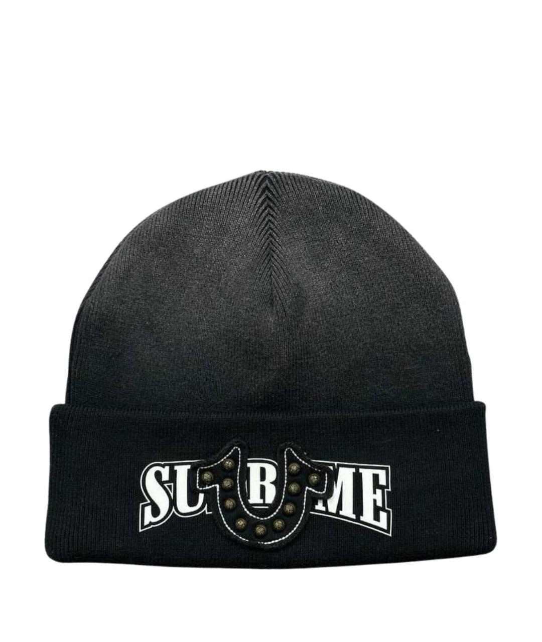 SUPREME Черная хлопковая шапка, фото 1