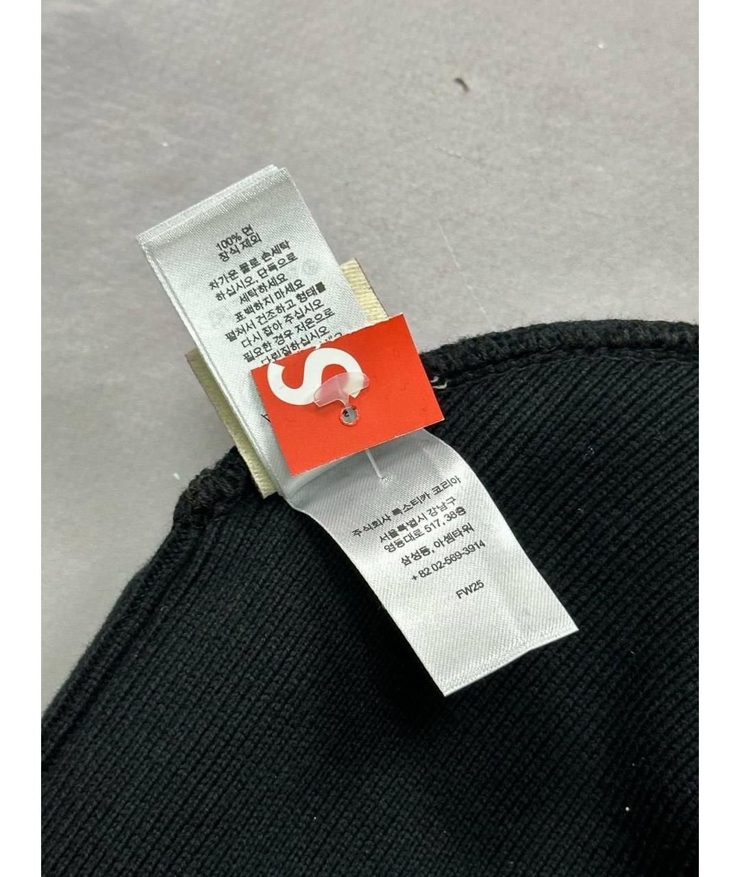 SUPREME Черная хлопковая шапка, фото 7