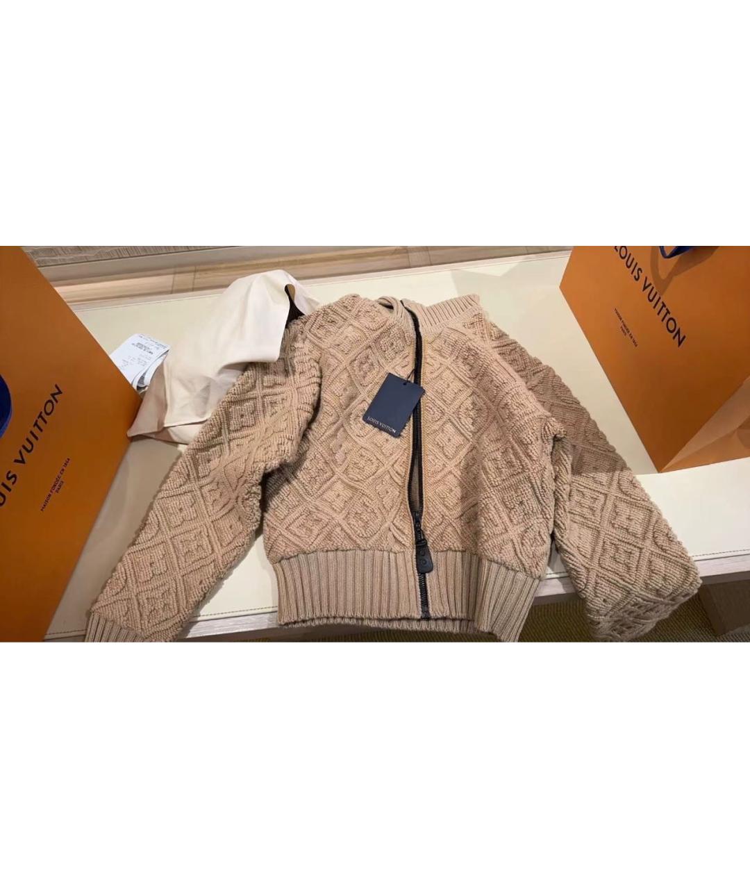 LOUIS VUITTON Бежевый шерстяной кардиган, фото 6