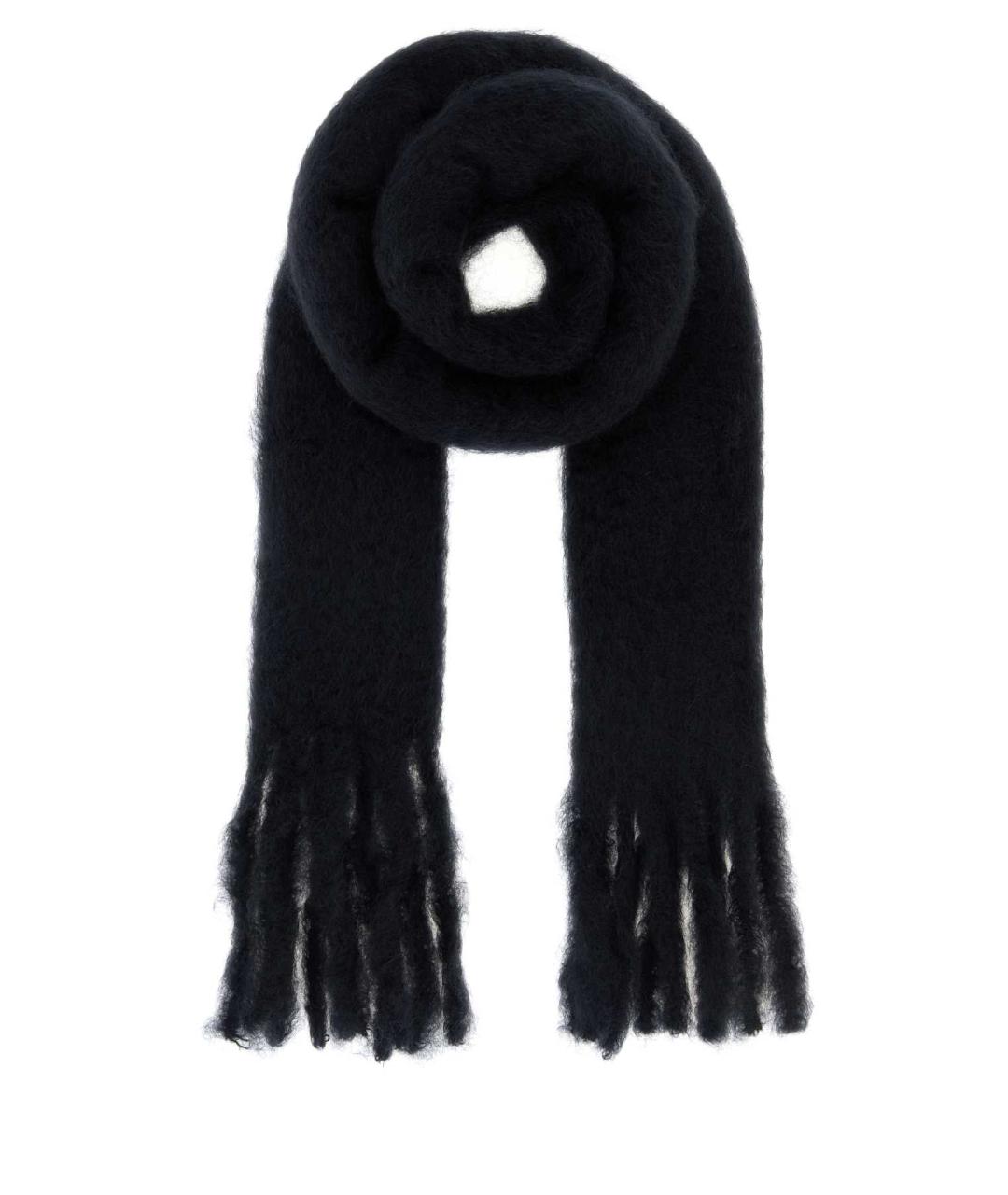 LOEWE Черный шерстяной шарф, фото 1