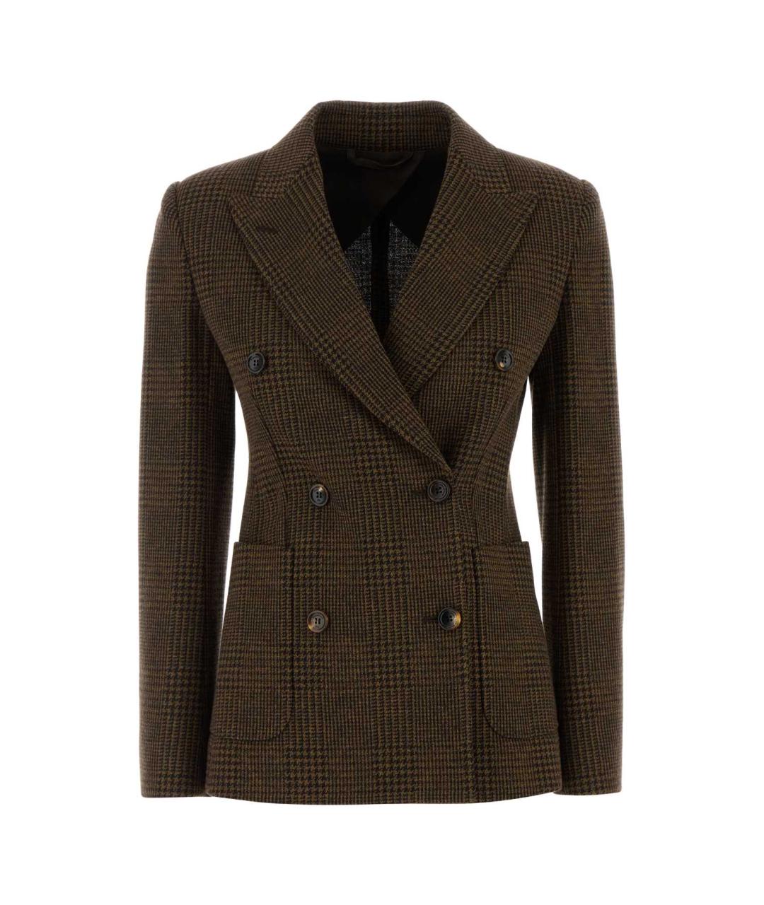 MAX MARA Коричневый хлопковый жакет/пиджак, фото 1