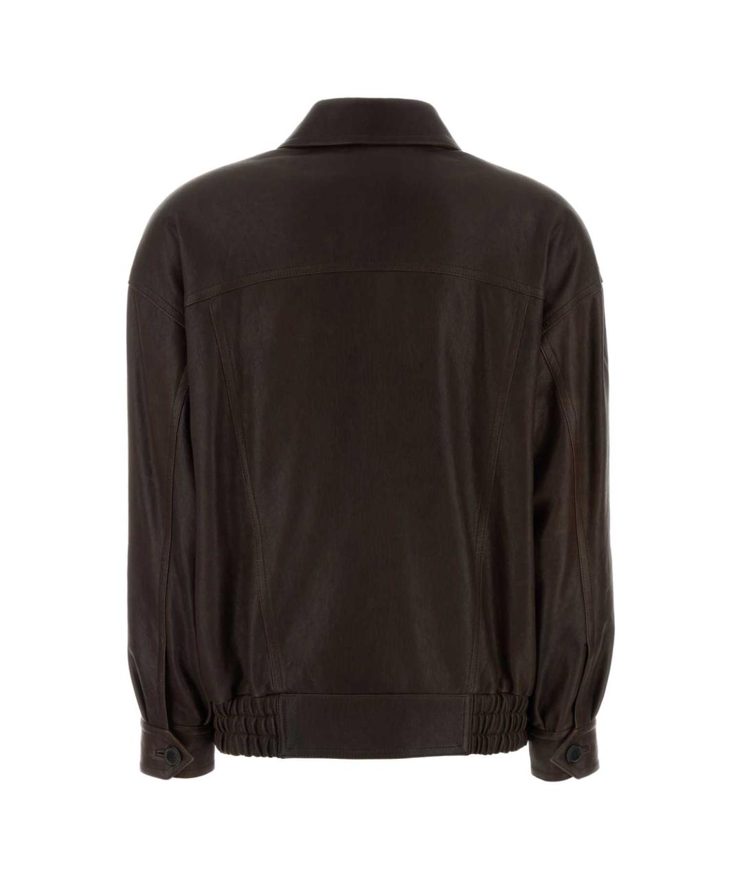 SAINT LAURENT Коричневая кожаная куртка, фото 2