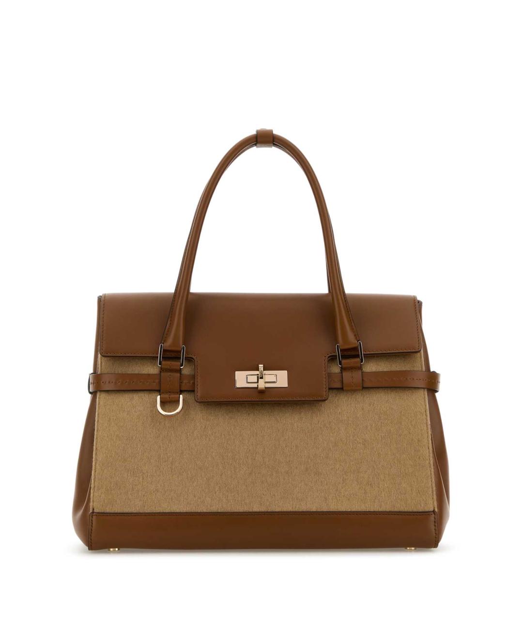 MAX MARA Коричневая кожаная сумка тоут, фото 1