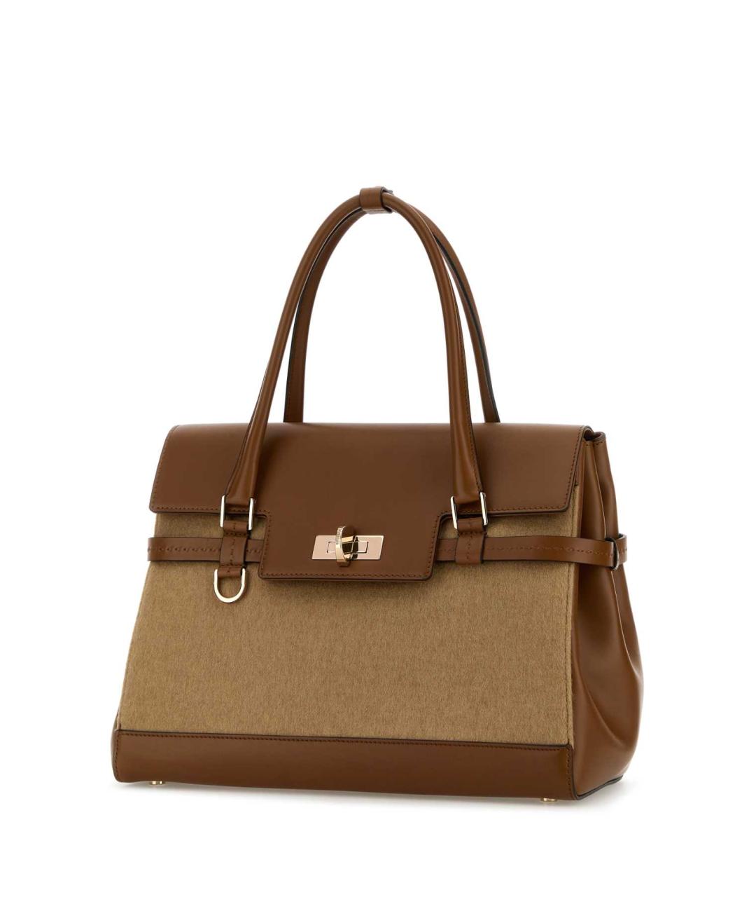 MAX MARA Коричневая кожаная сумка тоут, фото 2