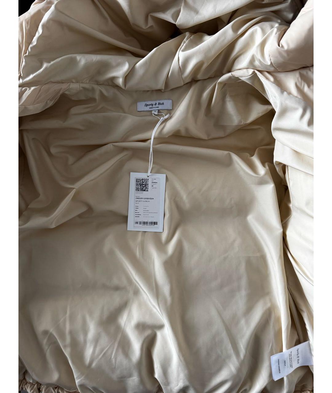 SPORTY AND RICH Бежевый полиэстеровый пуховик, фото 3