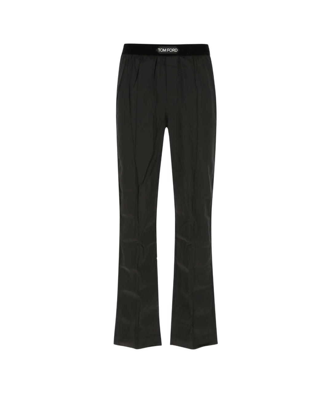 TOM FORD Черные шелковые повседневные брюки, фото 1
