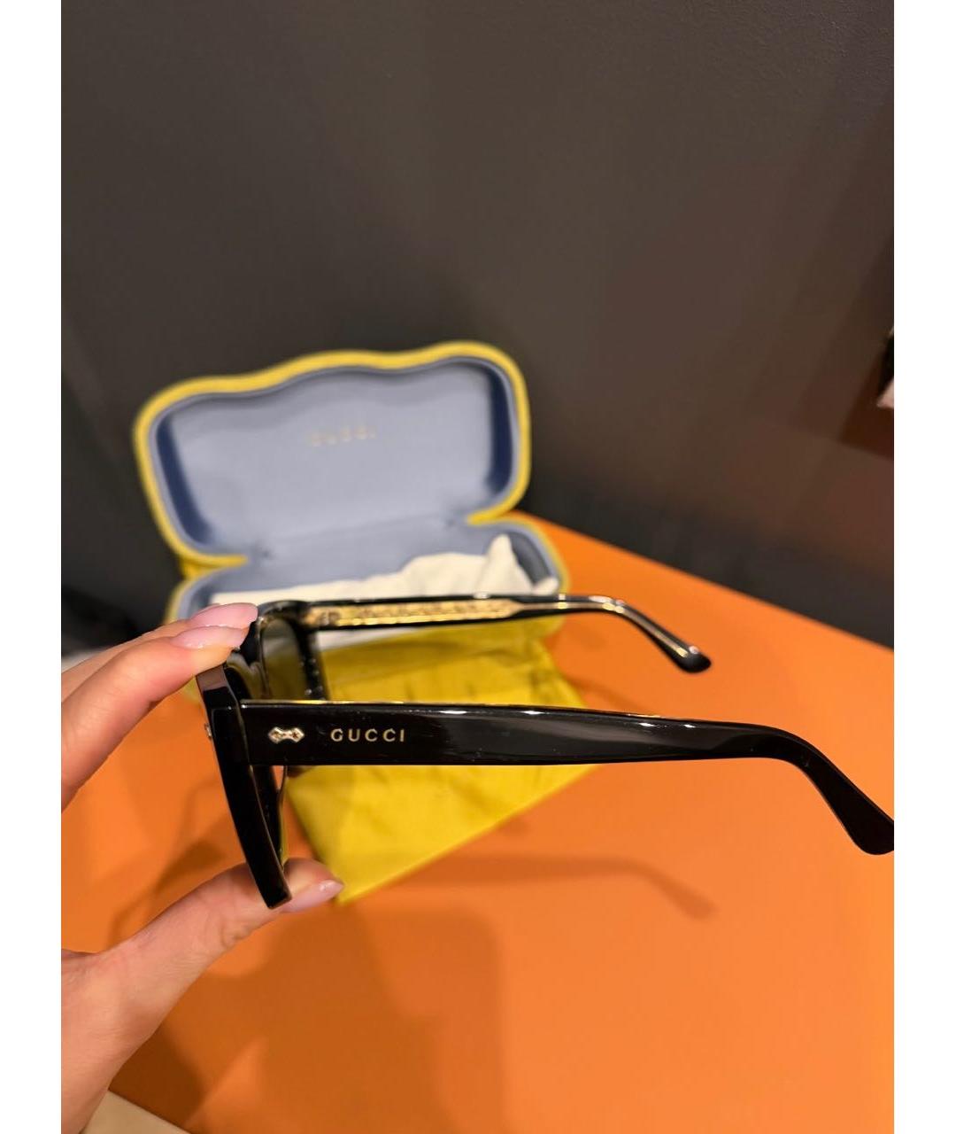 GUCCI Черные пластиковые солнцезащитные очки, фото 2