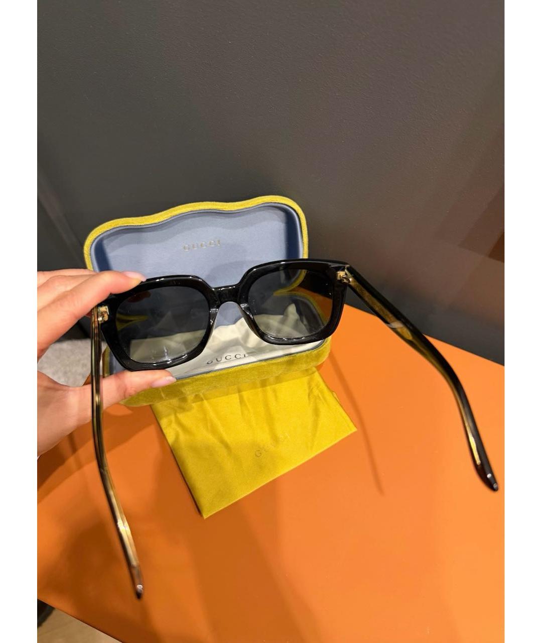 GUCCI Черные пластиковые солнцезащитные очки, фото 7