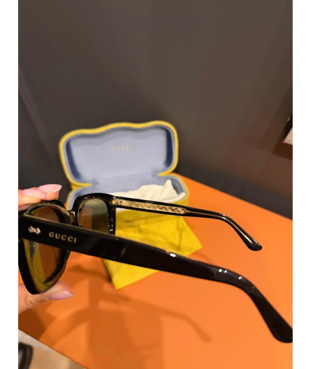 GUCCI Черные пластиковые солнцезащитные очки, фото 3