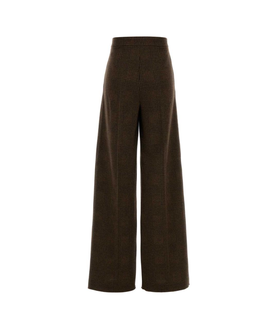 MAX MARA Коричневые полиэстеровые прямые брюки, фото 2