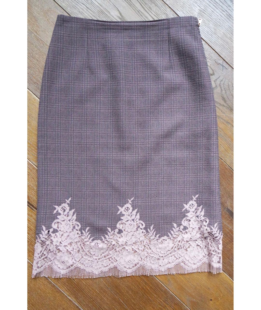 LOUIS VUITTON Розовая шерстяная юбка миди, фото 2