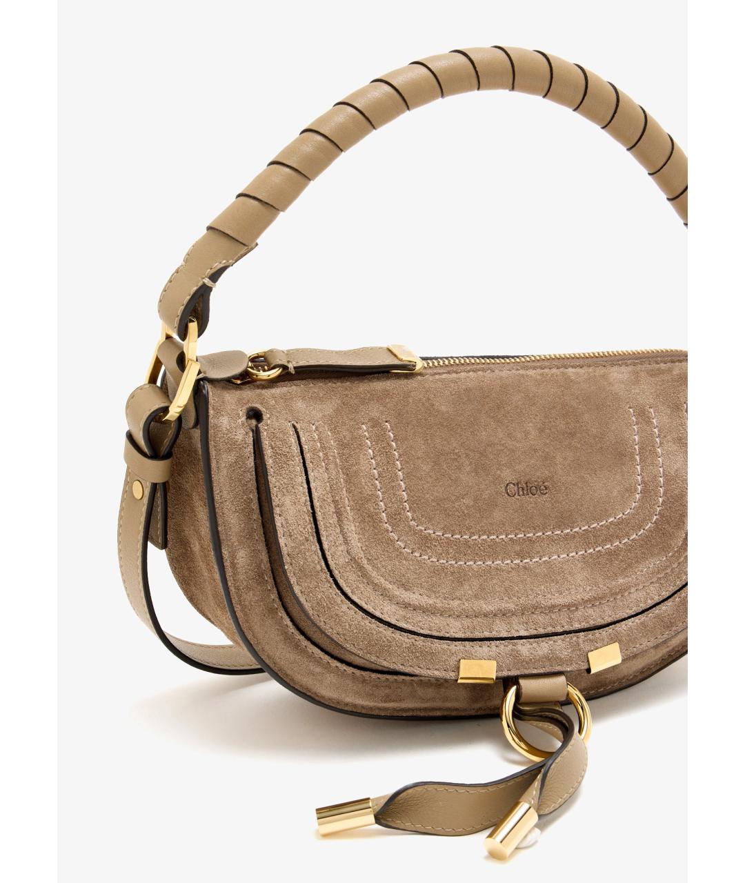 CHLOE Коричневая замшевая сумка через плечо, фото 2