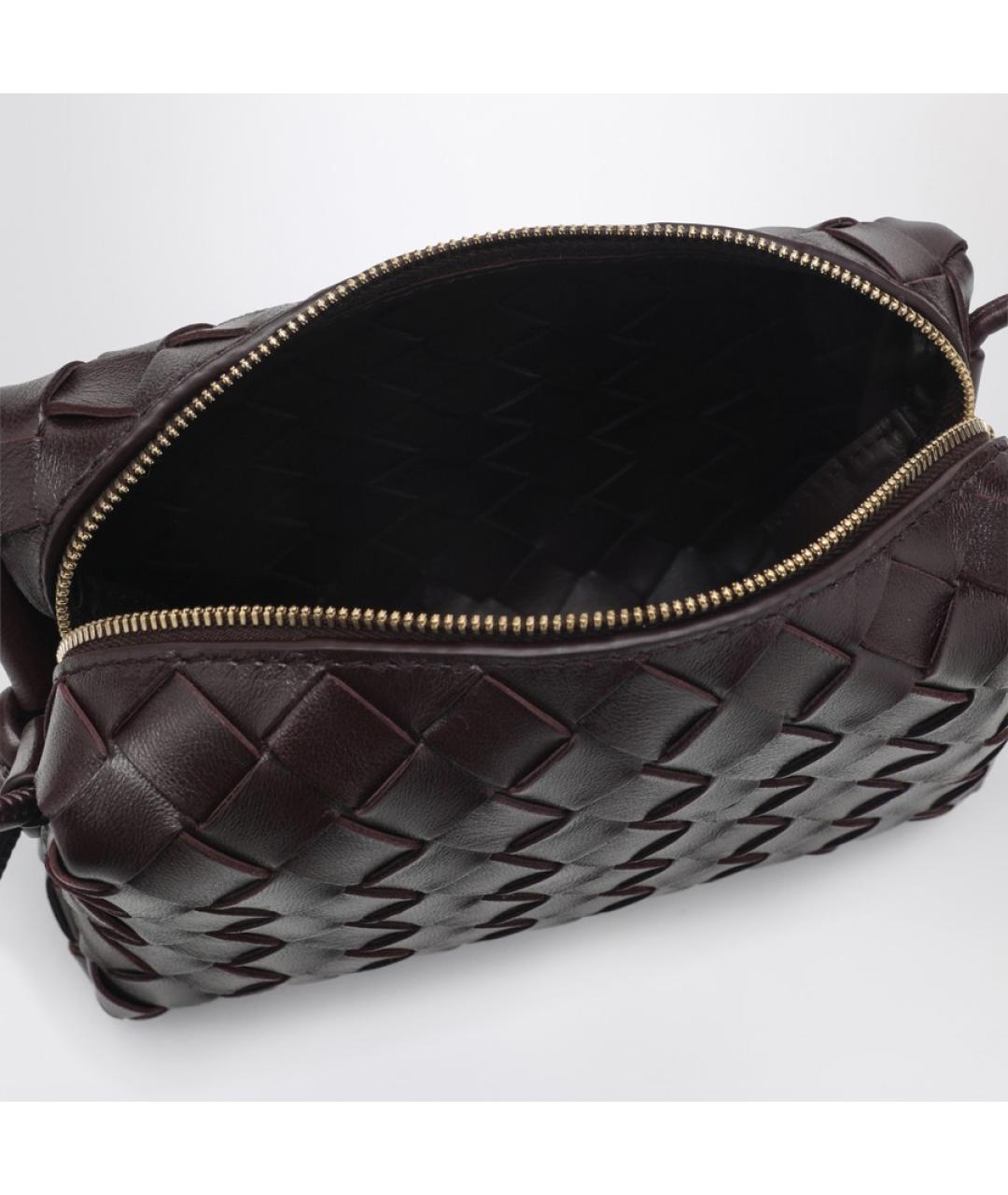 BOTTEGA VENETA Бордовая кожаная сумка через плечо, фото 5