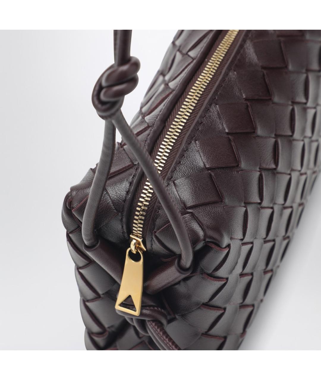 BOTTEGA VENETA Бордовая кожаная сумка через плечо, фото 6