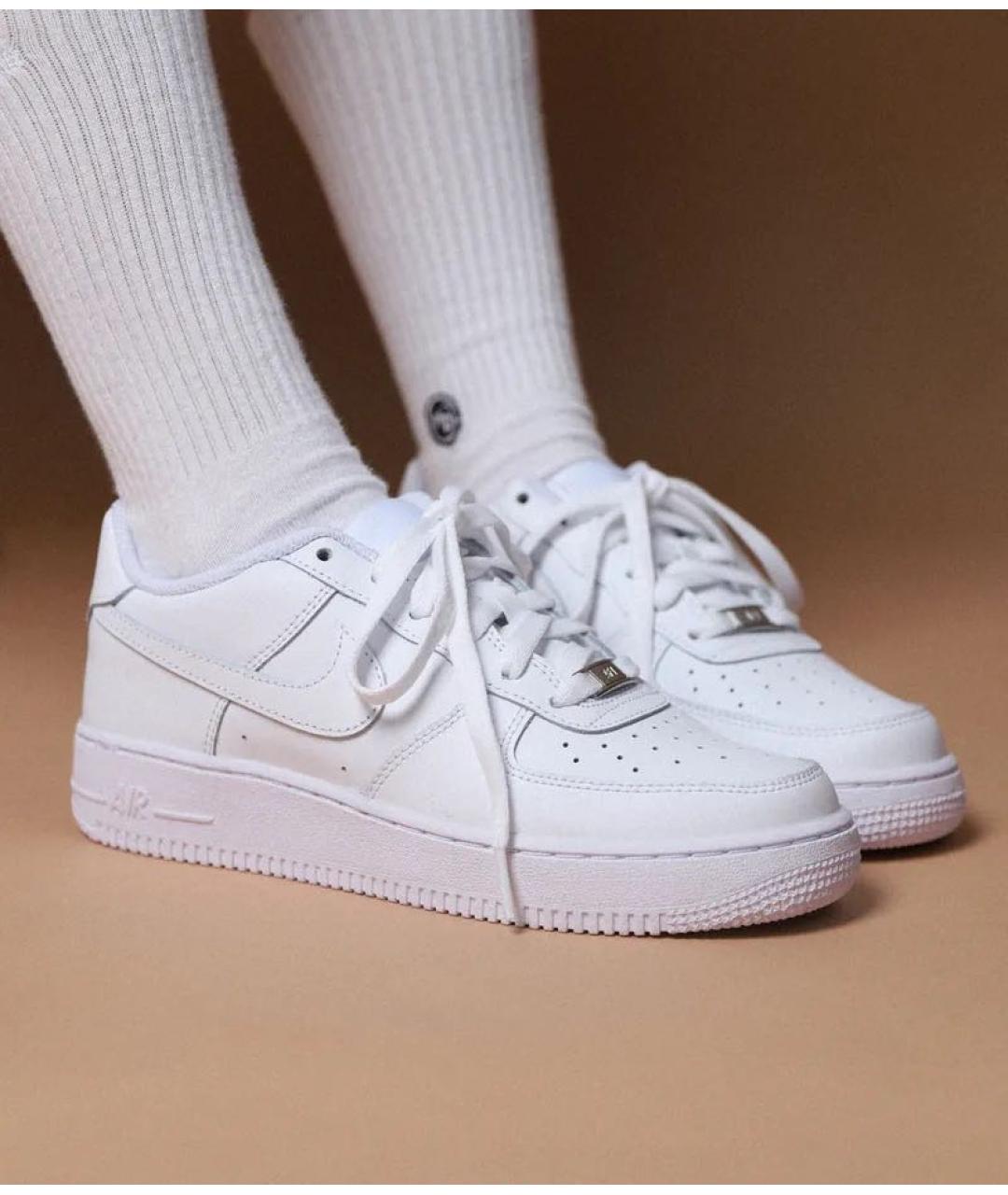 NIKE Белые кожаные низкие кроссовки / кеды, фото 6