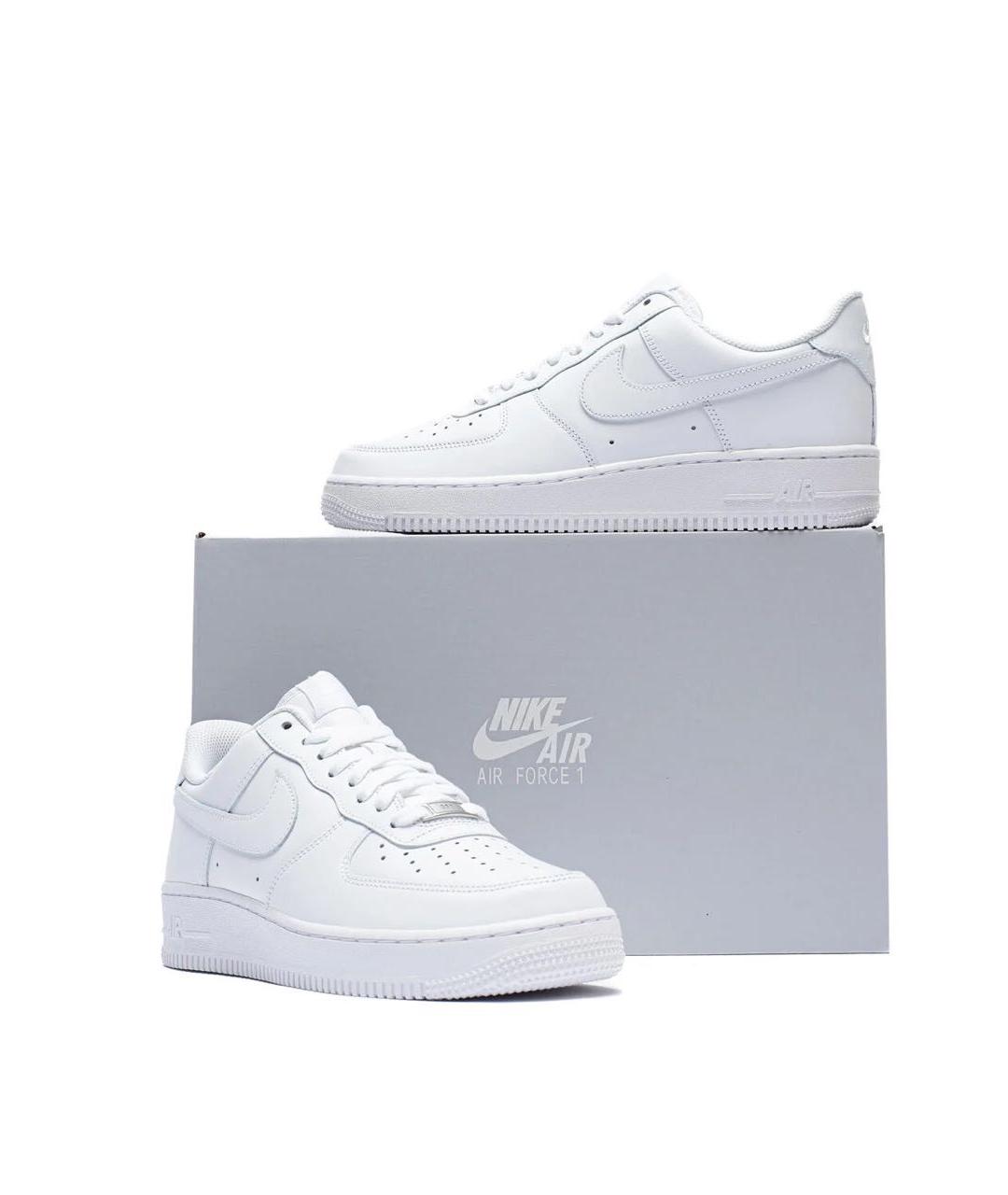 NIKE Белые кожаные низкие кроссовки / кеды, фото 7