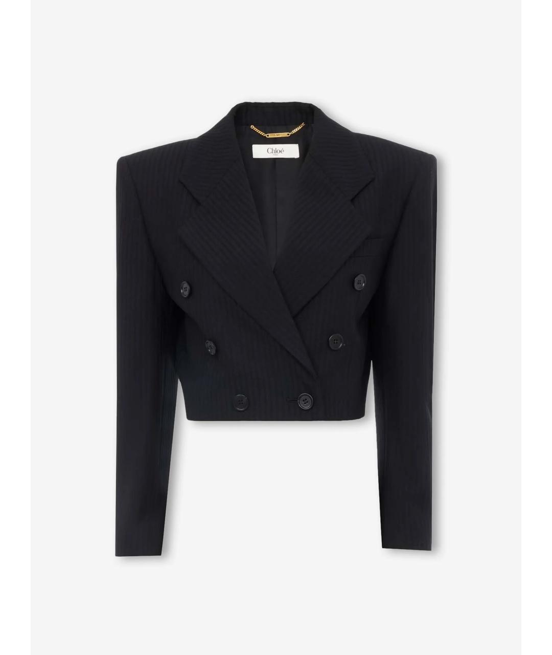 CHLOE Черный шерстяной жакет/пиджак, фото 5