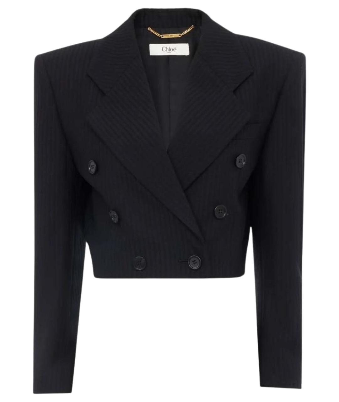 CHLOE Черный шерстяной жакет/пиджак, фото 1