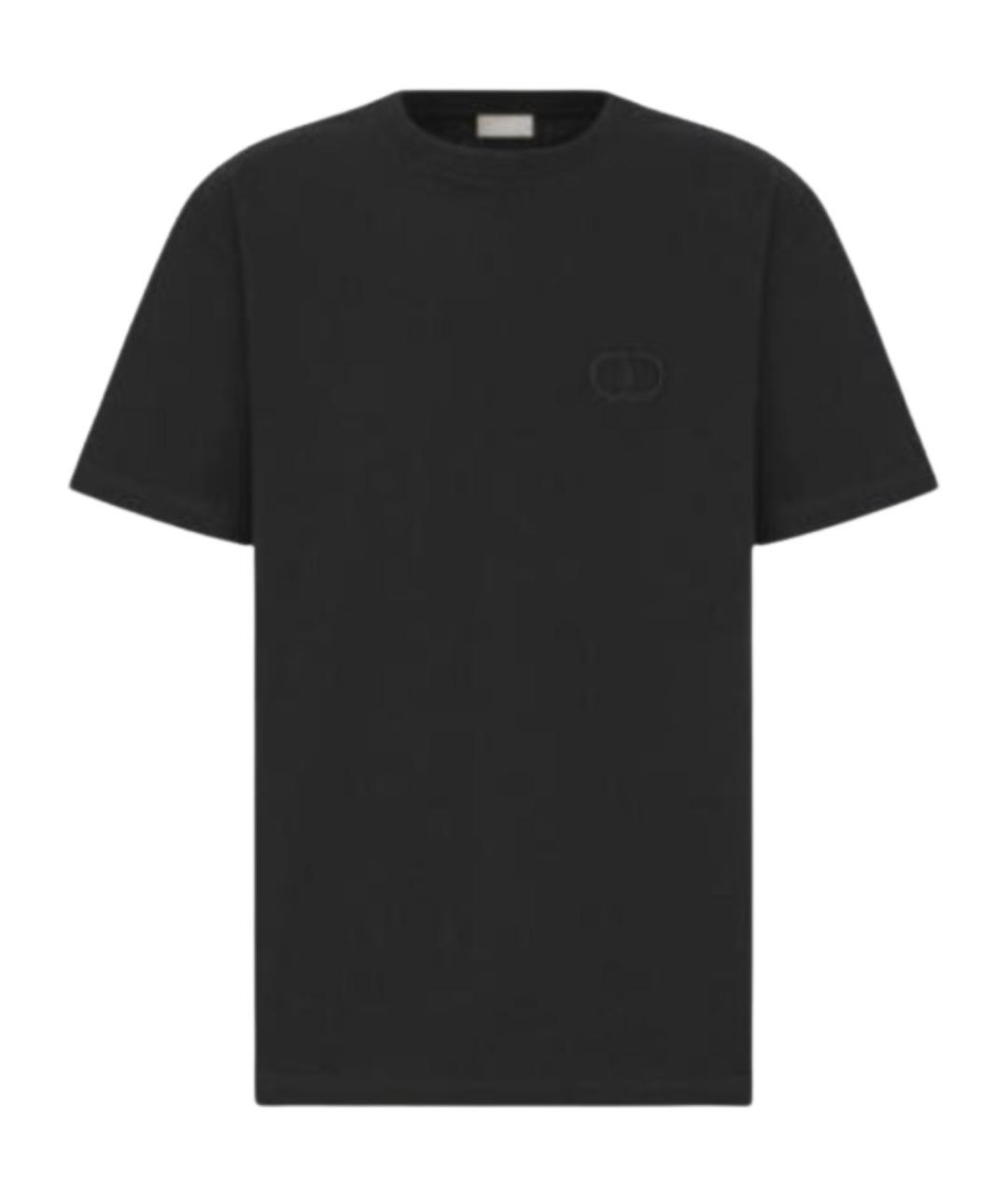 CHRISTIAN DIOR Черная хлопковая футболка, фото 1