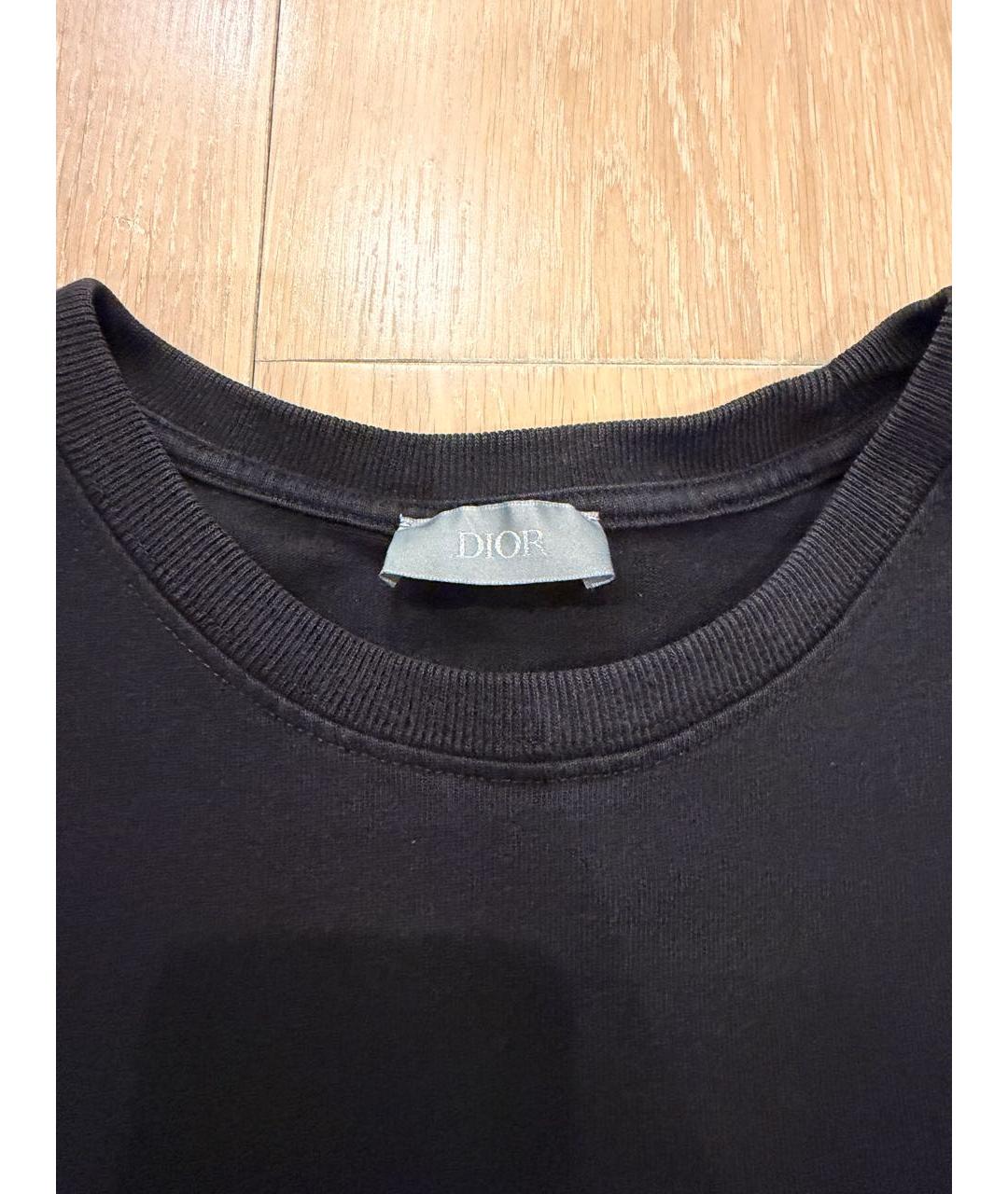 CHRISTIAN DIOR Черная хлопковая футболка, фото 3
