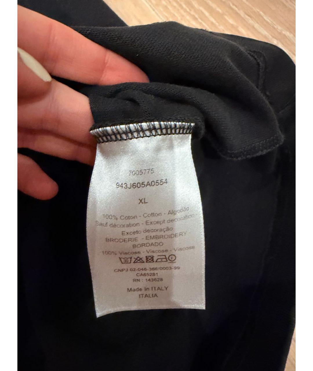 CHRISTIAN DIOR Черная хлопковая футболка, фото 4