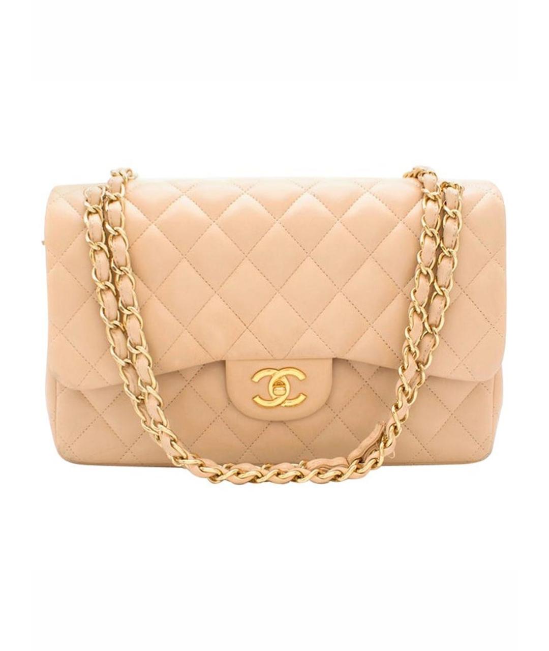 CHANEL Бежевая кожаная сумка через плечо, фото 1