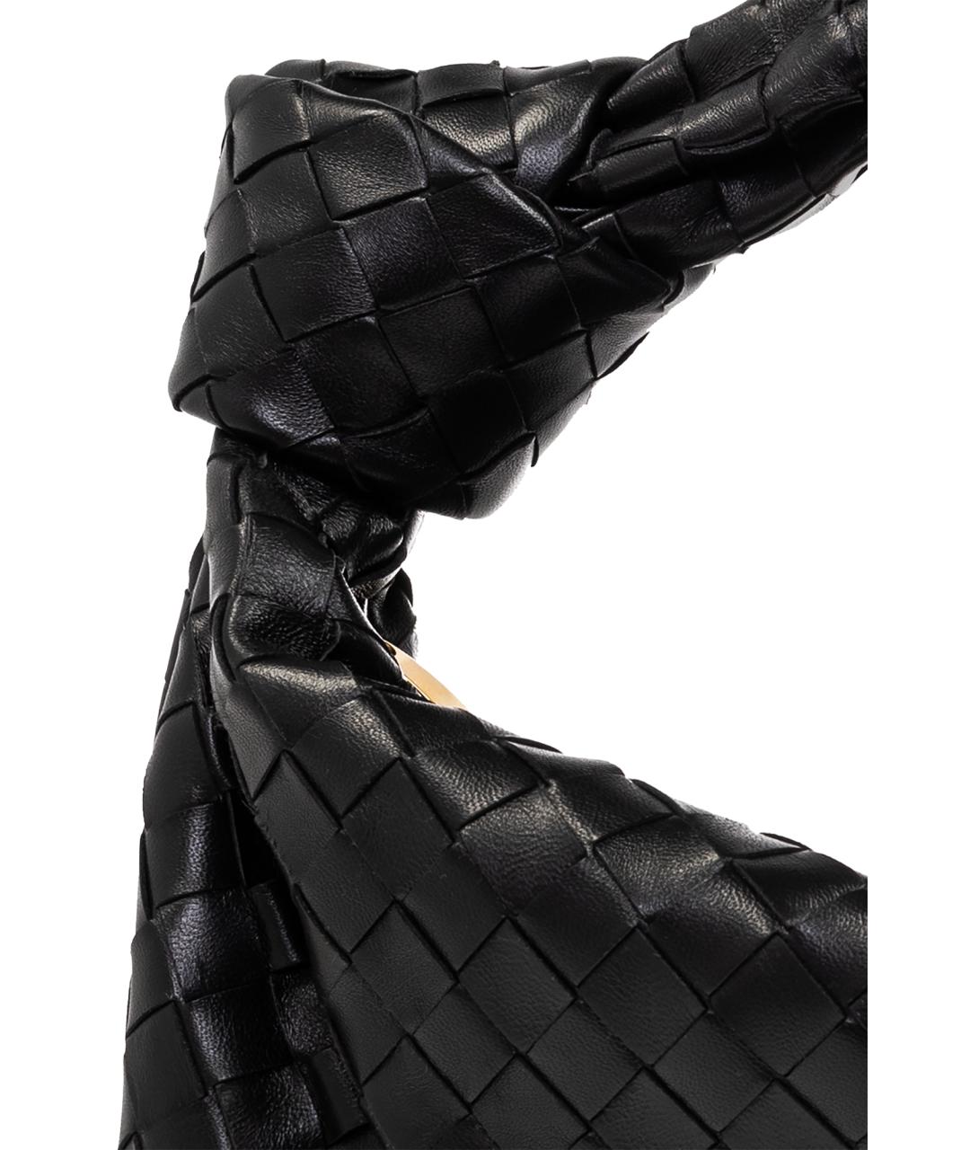 BOTTEGA VENETA Черная кожаная сумка через плечо, фото 6