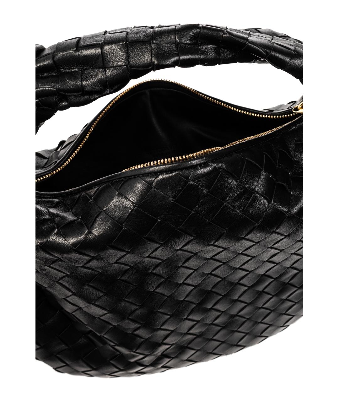 BOTTEGA VENETA Черная кожаная сумка через плечо, фото 5