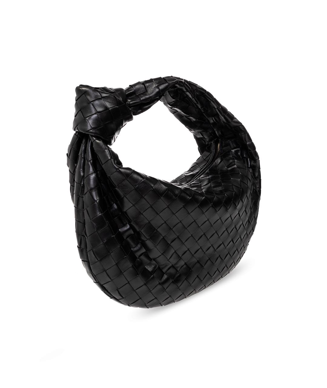 BOTTEGA VENETA Черная кожаная сумка через плечо, фото 4