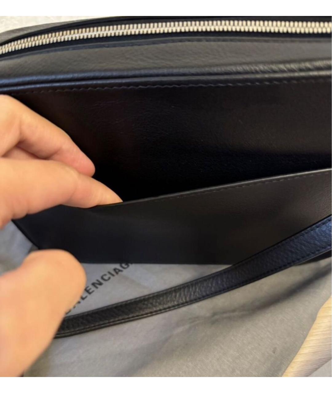 BALENCIAGA Черная кожаная сумка через плечо, фото 3